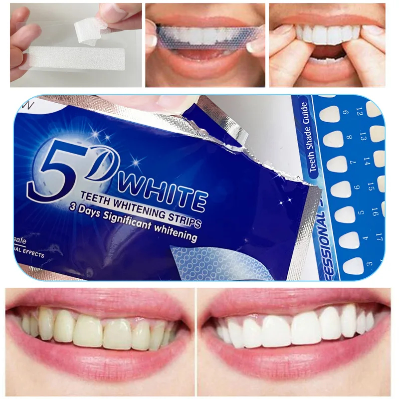 Teeth Whitening Gels Used By Dentists - 1-12 Pezzi Strisce Sbiancanti 5D per