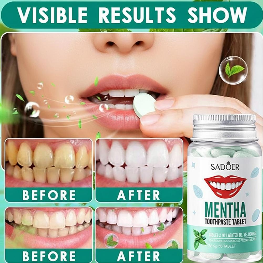 Teeth Whitening Filter - Pastiglie Dentifricio Solide alla Menta, Gusto