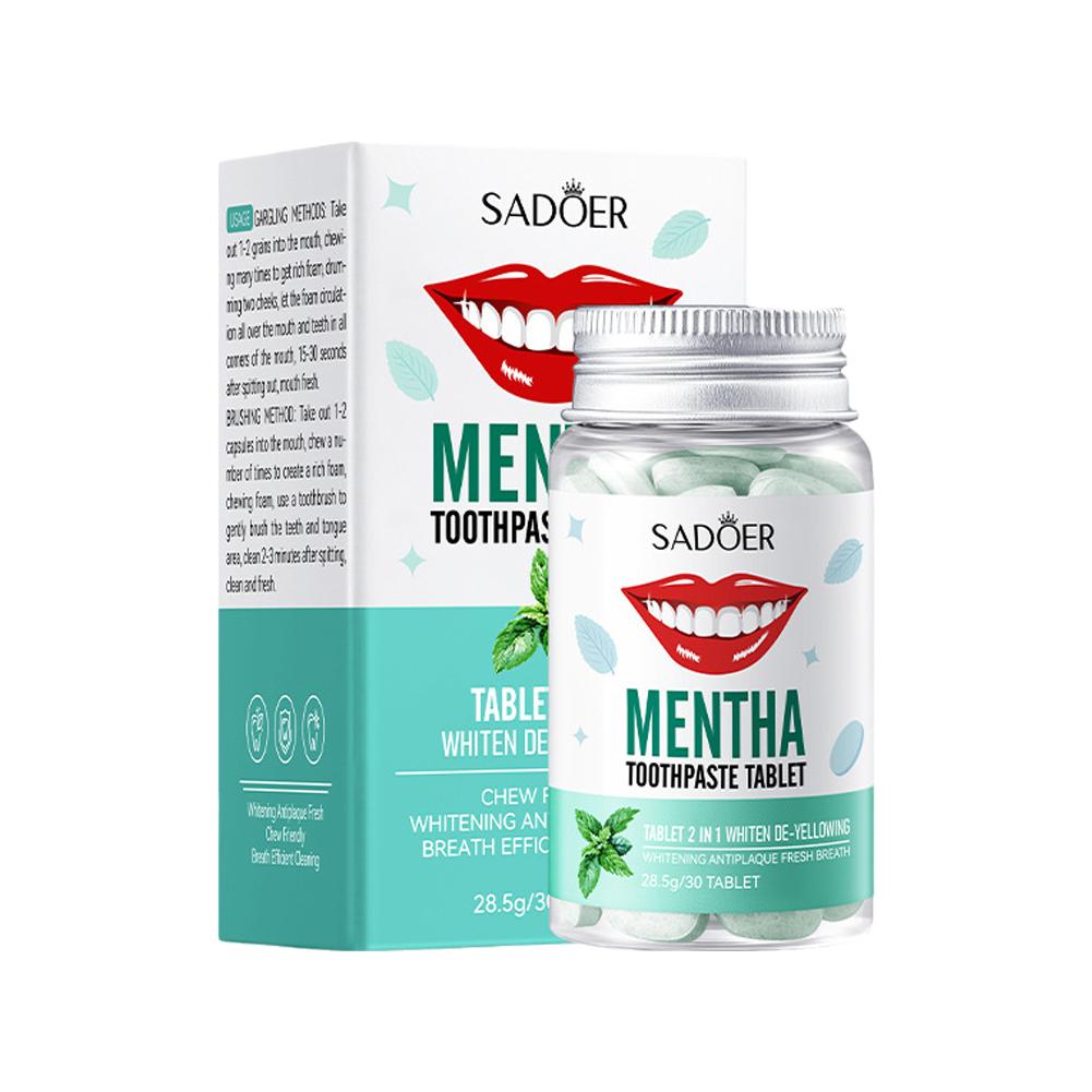 Teeth Whitening App - Compresse di dentifricio solido alla menta