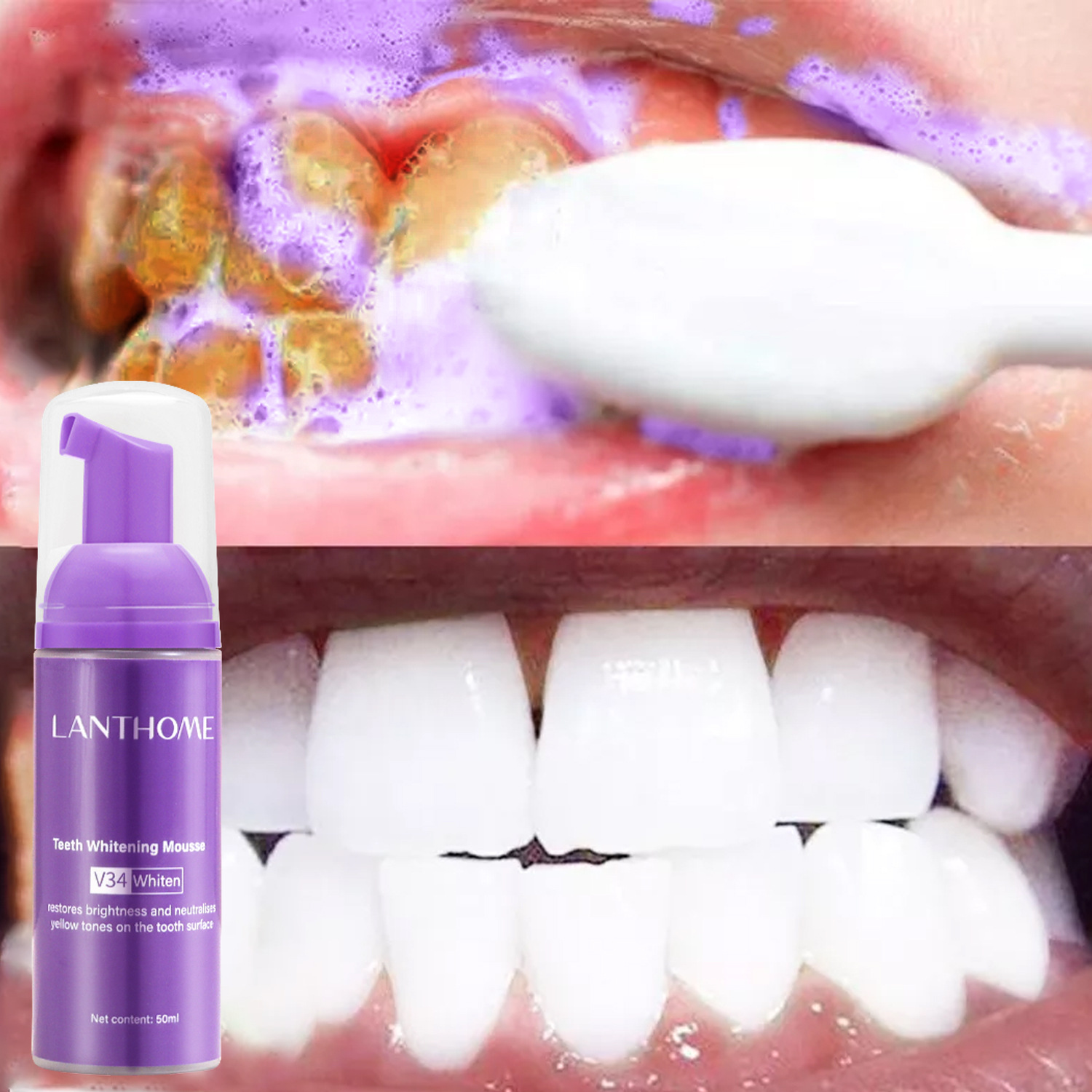V34 Mousse sbiancante per dent - Teeth Whitening Xylitol recensione e prezzo